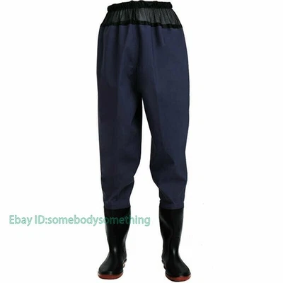Unisex PVC Cintura Vadeador Pantalones Estancos Pantalones Estancos Aire Libre Jugar Pesca Foto 1 de 4