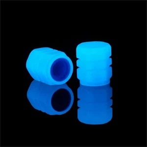 4/8/16pc Car Wheel Tire Valve Cap Tyre Rim Stem Covers Luminous Dust Cover Blue - Picture 1 of 48