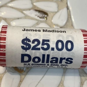James Madison 2007 25 monete mai aperte rotolino oro presidenziale dollaro - Foto 1 di 4