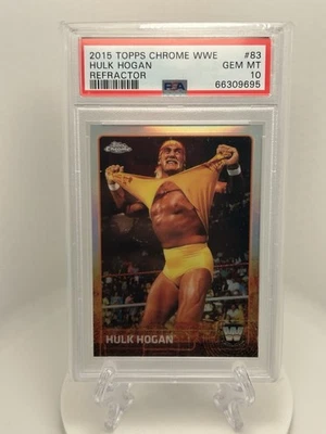 2015 Topps Chrome WWE Hulk Hogan REFRACTOR PSA 10 GEM MINT - Image 1 of 2