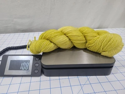 1 Skein NO TAG Fingering Yarn YELLOW GREEN color - Image 1 of 4