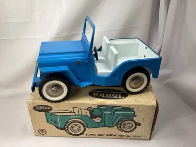 Vintage Nº 2200 TONKA TOYS JEEP DESPACHADOR Azul Claro con Caja Original Foto 1 de 4