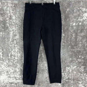 Spanx Size L Casual Stretch Ankle Leggings Black Pull On Flat Front Pants - Picture 1 of 12