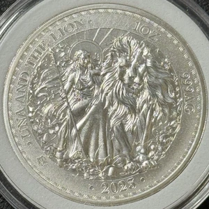 2023 1 Oz .999 Silver £1 St Helena Una and The Lion Coin (BU) Only 10,000 Minted - Picture 1 of 4