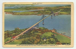 Postal Mount Hope Bay Bridge de Providence a Newport RI 1946 Rhode Island - Imagen 1 de 2