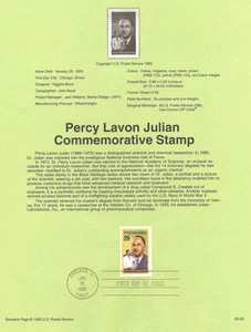 #9303 29c Percy L. Julian Stamp #2746 USPS Souvenir Page - Picture 1 of 1