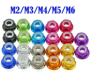 Tuerca hexagonal de aleación de aluminio anodizado de 8 colores con inserto de nailon bloqueo automático M2/M3/M4/M5/M6 - Imagen 1 de 16
