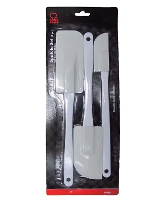 Chef Craft 20488 Three (3) Piece White Spatula Set with Flexible Blades - Image 1 of 3