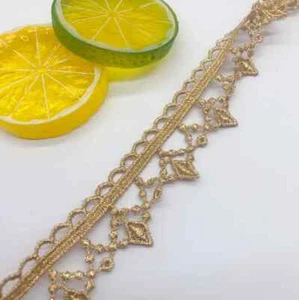 Venise Lace, 1-inch-wide gold color price per yard - Picture 1 of 10