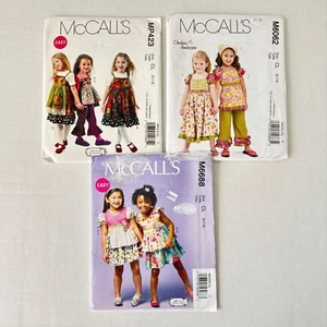McCalls Girls Apron Dress Sewing Pattern Lot 3 Size 6 7 8 Chelsea Anderssen Pant - Picture 1 of 10