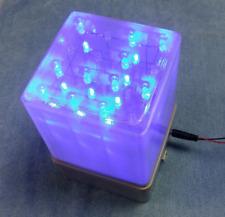 4x4x4 - BLUE LED Cube box 3D display - Light Show Effect portable lamp, handmade