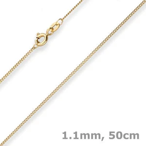 1,1mm Panzerkette Goldkette Collier Halskette aus 333 Gold Gelbgold 50cm - Picture 1 of 3
