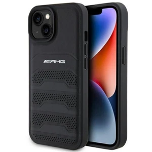 Étui Coque IPHONE 15 Mercedes AMG Cuir Véritable Noir Logo - Photo 1 sur 7