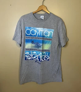 Carnival Cruise Line Cayman Islands T Shirt Size Medium Gray Sting Ray E6 - Picture 1 of 4