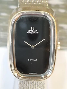 OMEGA DE VILLE AUTOMATIC BLACK DIAL 684 SWISS UNISEX FULL WORKING VINTAGE WATCH - Picture 1 of 24