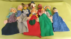 Konvolut DDR Handpuppen mit Holzköpfen u.a. Sandmann Teufel Hase - Bild 1 von 14