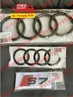 Audi A7 S7 Hatch Front Rear Curved Set Combo Gloss Black Badge RING Emblem A7 S7