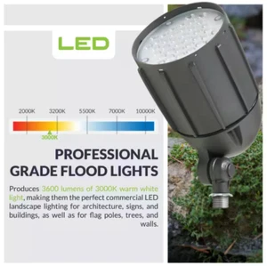 Kommerzielle elektrische 30 W Bronze Außen LED Kugel Flut Flagge Licht 4000 Lumen - Bild 1 von 10