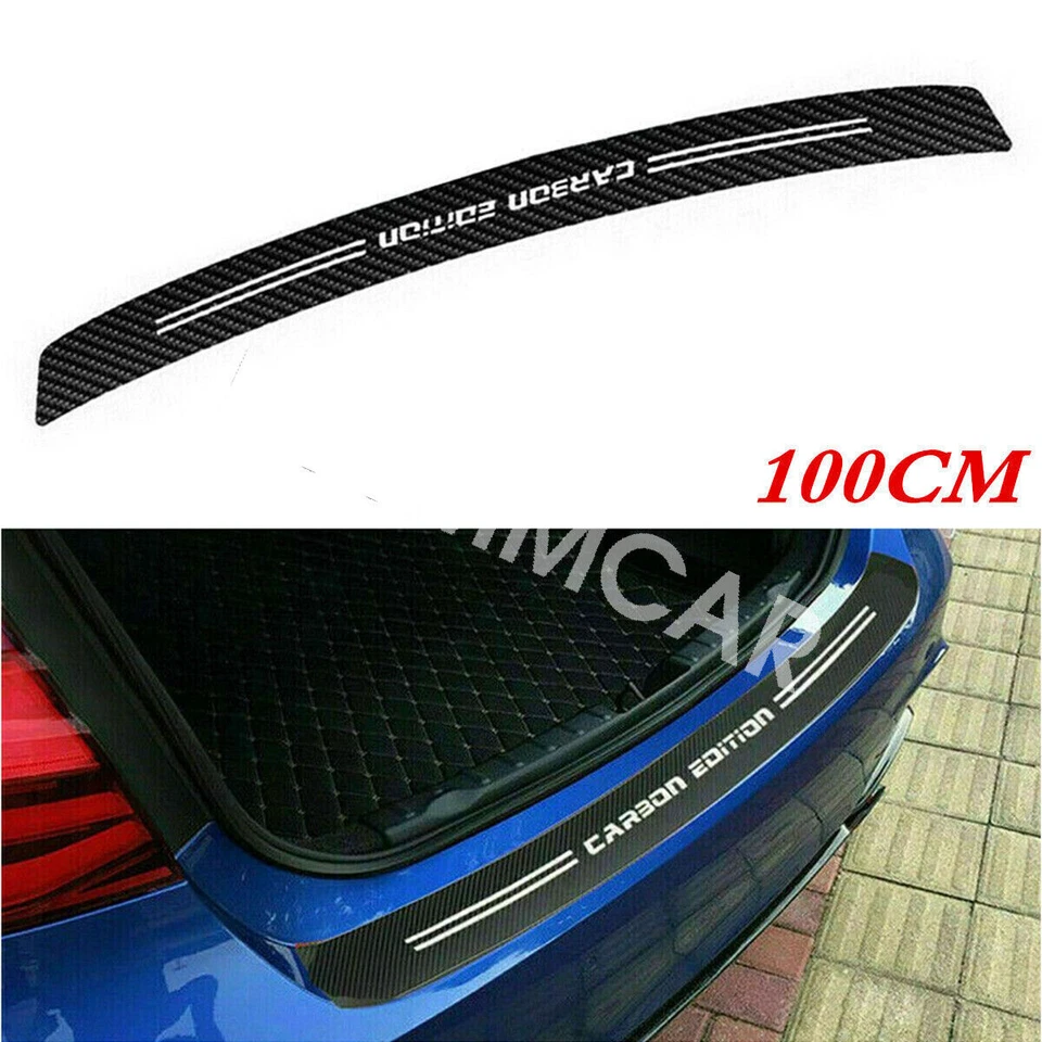 Pegatina labial cola rasguños alféizar parachoques maletero aspecto fibra carbono coche 4D Foto 1 de 4