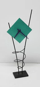 Rick Martin 1996 Abstract Post Modern Modernist Pop Art Memphis Style Clock Teal - Picture 1 of 4