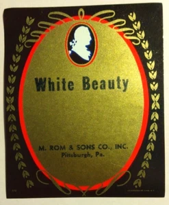 C. 1900 25+ Louis Roesch Litho "White Beauty" Broom Labels ~M. ROM & SONS PA - Picture 1 of 4