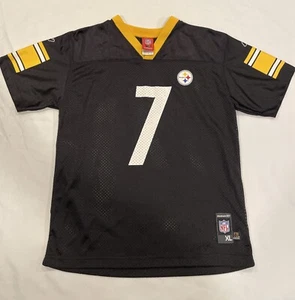 Reebok NFL Pittsburgh Steelers Jersey #7 Ben Roethlisberger in Black Youth XL - Picture 1 of 5