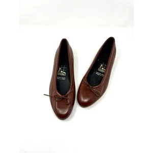 1980s Tictactoes Brown Leather Wedge Slip On Shoes 8.5 - Picture 1 of 5