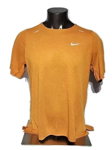 Nike T-shirt SZ L Dri-FIT Rise 365 Mens Short Sleeve Running Top Burnt Orange - Picture 1 of 8