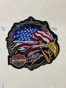 Harley - Davidson Eagle Large -IRON ON -Patch - Giacca Moto Ricamata - Foto 1 di 4