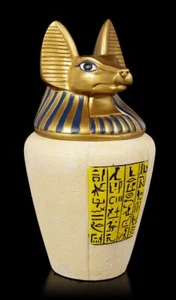Großer Anubis Kanopenkrug | Tierurne, Haustier-Urne, handbemalt, H 27 cm - Bild 1 von 6