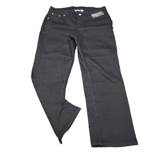 Denim Co Womens Everyday Trendy Straight Leg Jeans Pockets Petite Size 16P Black - Picture 1 of 12