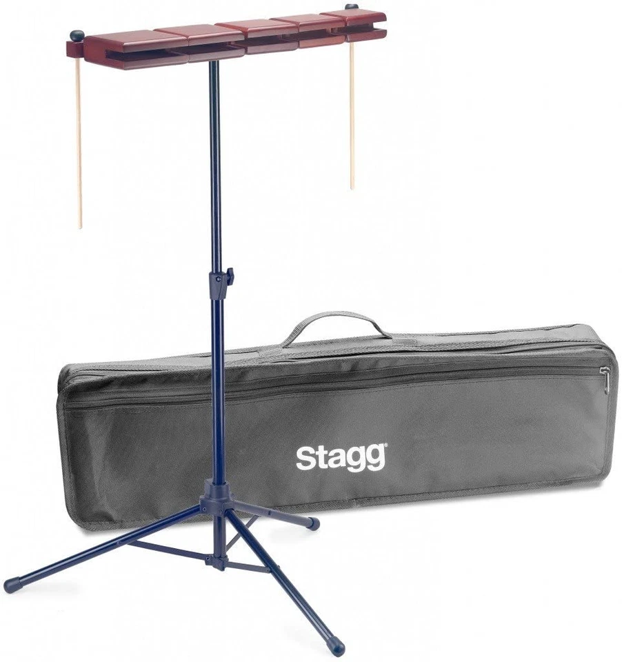 Stagg 5-piece Wooden Temple Block Set 25 In.