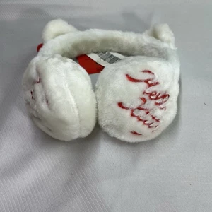 Sanrio Hello Kitty Earmuffs White Red Logo Bow Warm Winter - Picture 1 of 6