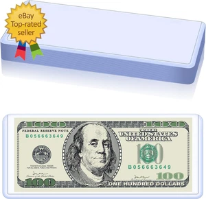 Paquete de 15 fundas para billetes de dólar - 6,8" X 2,9" transparentes PVC fundas para monedas plástico duro - Imagen 1 de 12