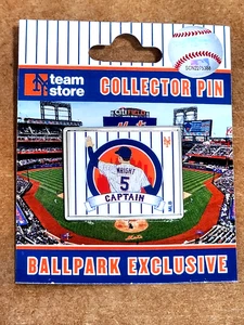 New York Mets David Wright Jersey Number #5 Retirement Captain Logo Pin NY - Picture 1 of 2