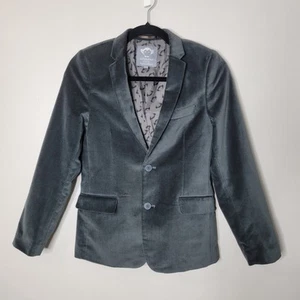 Appaman Fine Tailoring 14 Gray Velvet 2 Button Front Blazer - Picture 1 of 10