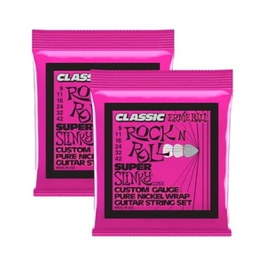 2253 Ernie Ball Classic ROCK N' ROLL Super Slinky 9-42 Guitar Strings 2 Sets - Picture 1 of 8