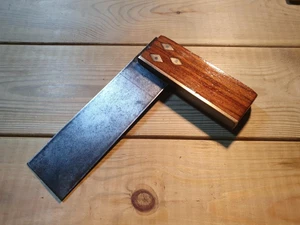 Vintage Rosewood & Brass Tri Square Try Old Woodworking Hand Tools Carpentry - Picture 1 of 4