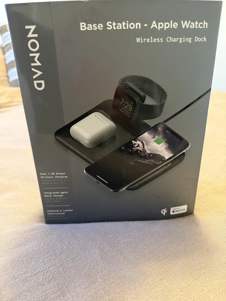 Estación base de carga inalámbrica Nomad para teléfonos inteligentes Apple Watch iPhone AirPods Foto 1 de 1