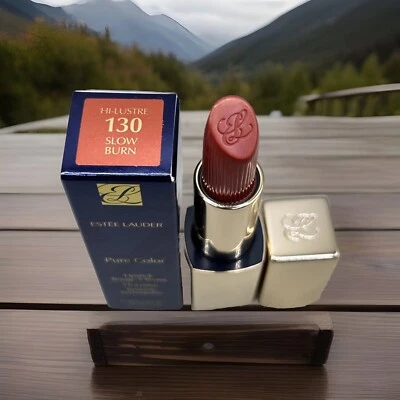 Estee Lauder Pure Color Lipstick Hi-Lustre ~ 130 Slow Burn ~ Full Sz.~ New🎁 - Image 1 of 4