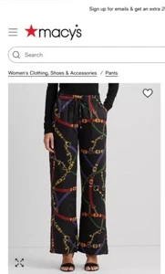 Ralph Lauren Printed Silky Twill - Pant Sz. PS - Picture 1 of 7