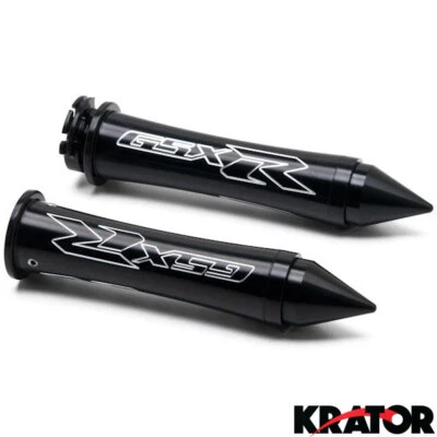 Empuñaduras negras Suzuki GSXR logotipo extremos de barra con clavos para Suzuki GSXR 600 750 1000 Foto 1 de 4