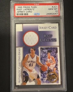 Raef LaFrentz 1998 Press Pass Jersey Card #JC1 #39/425 RC NBA Nuggets - PSA 10 - Picture 1 of 3