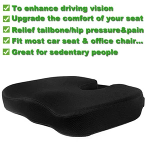 Memory Foam Car Cushion For Driving Seat Driver Booster Office Chair Pad Pillow - Picture 1 of 10