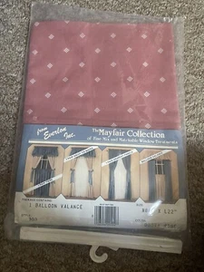 70s Everlon Mayfair Collection Balloon Valance Curtain Dusty Rose 86”x22” VTG - Picture 1 of 4