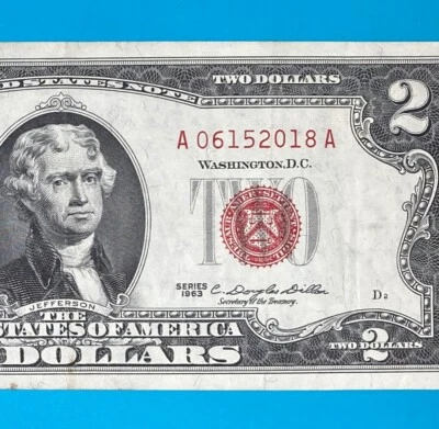 June 15, 2018 (A 06152018 A) BIRTHDAY Note $2 Two Dollar Bill 1963 Series - Image 1 of 4