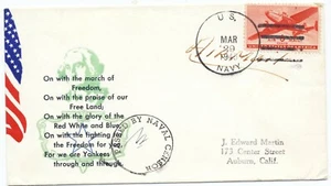 US 1945 Patriotic Mail U.S. Navy Censor Cover Flag George Washington Cachet Q - Bild 1 von 2