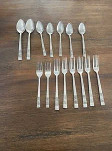 National Stainless Flatware LAUREEN Rose Serving Spoons, Forks,Spoons 15 - Picture 1 of 9