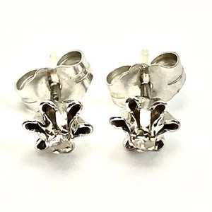 14 Karat massive Weißgold Diamant Ohrstecker ZZ 0,66 Gramm - Bild 1 von 10