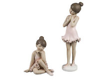 2er Set Dekofiguren Ballerinas H. 12 + 23cm in Pastellfarben Formano F24